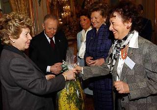 Un momento dell'incontro del Presidente Ciampi e della moglie Franca con le partecipanti all'Assemblea Generale dell'Associazione Donne Ebree d'Italia