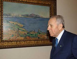 Il Presidente Ciampi davanti ad uno dei capolavori di Cèzanne &quot;Le Golf de Marseille&quot;