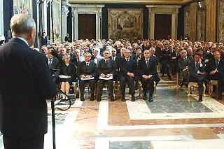 Il Presidente Ciampi durante la cerimonia di consegna delle &quot;Stelle al Merito del Lavoro&quot;
