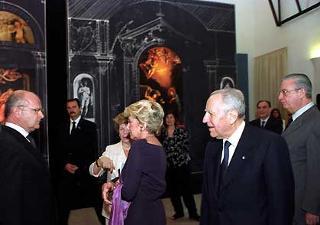 Il Presidente Ciampi con la moglie Franca, visitano la Mostra a Palazzo Poli sul Quirinale