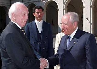 Il Presidente Ciampi accoglie al Palazzo del Quirinale il Presidente della Repubblica di Ungheria Ferenc Madl, in occasione della visita di Stato in Italia