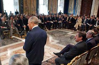 Il Presidente Ciampi rivolge il suo indirizzo di saluto ai presenti, in occasione della cerimonia di consegna dei Premi &quot;Saint-Vincent di Giornalismo&quot;