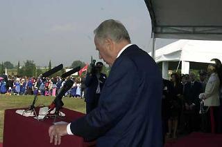 Il Presidente Ciampi durante il suo intervento in memoria delle Vittime dell'Eccidio del Padule di Fucecchio.