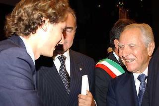 Il Presidente Ciampi con John Elkan, al termine della cerimonia di inaugurazione della Pinacoteca Giovanni e Marella Agnelli
