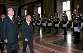 Il Presidente Ciampi con il Presidente Klestil al termine della visita di Stato in Italia
