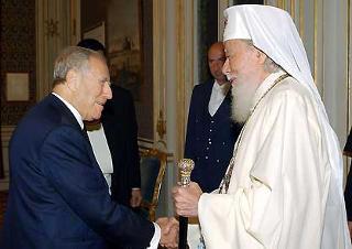 Il Presidente Ciampi accoglie, nel suo studio al Quirinale, Sua Beatitudine Teoctist, Patriarca della Chiesa Ortodossa Romena