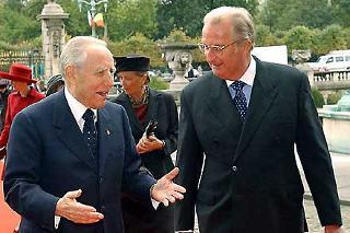 Il Presidente della Repubblica Carlo Azeglio Ciampi con S.M. Alberto II, Re del Belgio, durante la visita di Stato