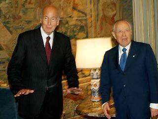 Il Presidente Ciampi con S.E. Valery Giscard d'Estaing, Presidente della Convenzione per il futuro dell'Europa