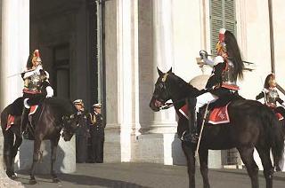 Cambio della Guardia d'Onore, al Palazzo del Quirinale, dal Reggimento Corazzieri in occasione dell'Unità Nazionale e della Festa delle Forze Armate