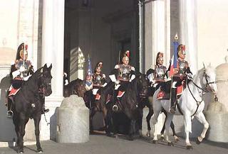 Cambio della Guardia d'Onore, al Palazzo del Quirinale, dal Reggimento Corazzieri in occasione dell'Unità Nazionale e della Festa delle Forze Armate