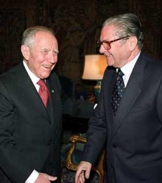 Il Presidente Ciampi riceve il nuovo Presidente della Corte costituzionale Riccardo Chieppa