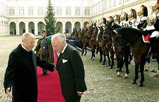 Il Presidente Ciampi con il Gran Maestro del Sovrano Militare Ordine di Malta, Frà Andrew Bertie in occasione della Visita Ufficiale