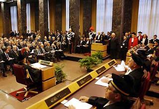 Un momento della cerimonia di inaugurazione dell'Anno Giudiziario 2003 della Corte dei conti, alla presenza del Capo dello Stato Carlo Azeglio Ciampi
