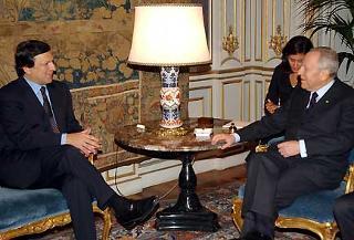 Il Presidente Ciampi durante i colloqui con il Primo Ministro della Repubblica del Portogallo José Manuel Durao Barroso