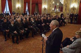 Il Presidente Ciampi rivolge il suo saluto ai candidati al Premio David di Donatello