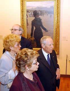 Il Presidente Ciampi con la moglie Franca, visita la Mostra &quot;Ritratti e figure, capolavori impressionisti&quot; allestita al Vittoriano