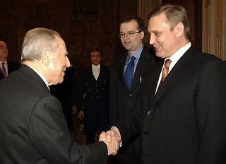Il Presidente Ciampi accoglie nel suo studio Mikhail Kasyanov, Primo Ministro della Federazione Russa