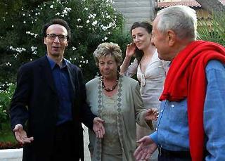 Il Presidente Ciampi e la signora Franca con Roberto Benigni e Nicoletta Braschi
