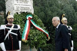 Il Presidente Ciampi sul luogo del sacrificio del Vice Brigadiere dei Carabinieri M.O.V.M. Salvo D'Acquisto