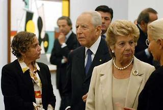 Il Presidente Ciampi con la moglie Franca visita la Mostra sulla Metafisica alle Scuderie del Quirinale