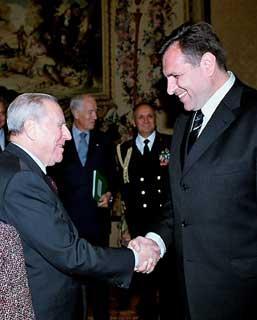 Il Presidente Ciampi accoglie Boris Trajkovski, Presidente della Repubblica di Macedonia