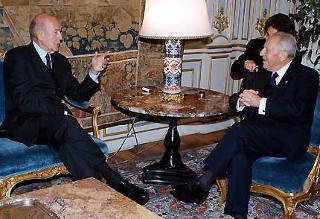 Il Presidente Ciampi e Valery Giscard d'Estaing nel corso dei colloqui