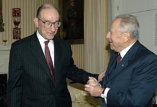 Il Presidente Ciampi con Alan Greenspan, Presidente del Federal Reserve Board