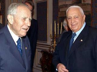 Il Presidente Ciampi con Ariel Sharon, Primo Ministro dello Stato d'Israele
