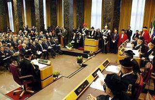 Un momento della cerimonia d'inaugurazione dell'Anno Giudiziario della Corte dei conti, alla presenza del Presidente Ciampi