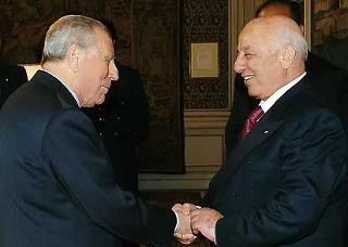 Il Presidente Ciampi con Ahmed Qurei (Abu Ala), Primo Ministro dell'Autorità Palestinese