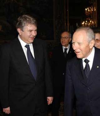 Il Presidente Ciampi con Alexei Meshkov, nuovo Ambasciatore in Italia della Federazione Russa
