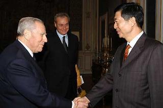 Il Presidente Ciampi accoglie Jian Min Wu, Presidente del Bureau des Exsposition