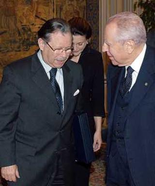 Il Presidente Ciampi con Mohammed Bouzouba, Ministro della Giustizia marocchino