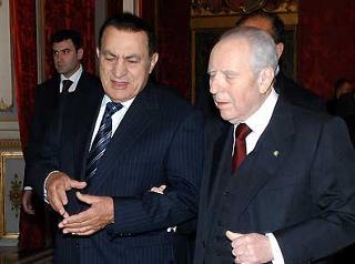 Il Presidente Ciampi con Hosny Mubarak, Presidente della Repubblica Araba d'Egitto