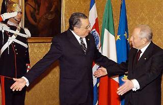 Il Presidente Ciampi con il Presidente della Repubblica di Costarica Abel Pacheco de la Espriella