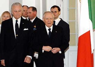 I Presidenti della Repubblica Italiana e di Estonia Carlo Azeglio Ciampi ed Arnold Ruutel al Palazzo Presidenziale di Kadriorg, per il pranzo in onore degli ospiti italiani