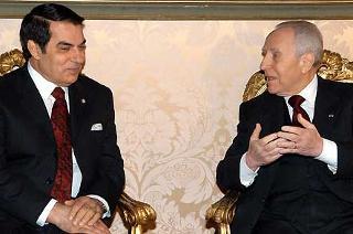 Il Presidente Ciampi a colloquio, con Zine el Abidine Ben Ali, Presidente della Repubblica Tunisina, in occasione del suo viaggio in Italia