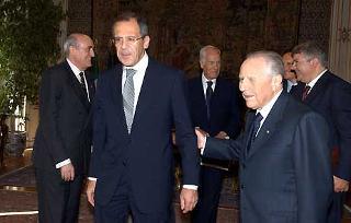 Il Presidente Ciampi accoglie il Ministro degli Affari Esteri della Federazione Russa, Serghei Lavrov