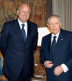 Il Presidente Ciampi con Elio Catania, nuovo Presidente delle Ferrovie dello Stato