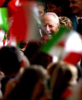 Il Presidente della Repubblica Carlo Azeglio Ciampi, al termine della sua visita a Piacenza