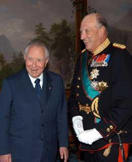 Il Presidente Ciampi con il Re Harald V, a Palazzo Reale