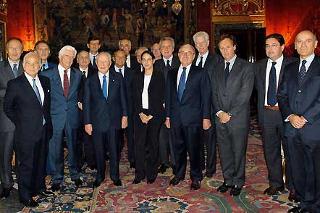 Il Presidente Ciampi, con i componenti il nuovo Comitato di Presidenza della FIEG guidati dal nuovo Presidente Boris Biancheri