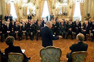 Il Presidente Ciampi, rivolge il suo indirizzo di saluto alla delegazione del Touring Club Italiano, in occasione dei 110 anni di costituzione del sodalizio