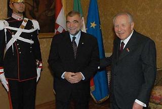 Il Presidente Ciampi accoglie Stepan Mesic, Presidente della Repubblica di Croazia