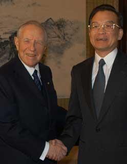 L'incontro del Presidente Ciampi con Il Primo Ministro cinese, Wen Jiabao, alla Residenza di Zhongnanhai