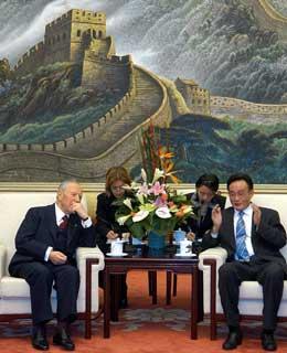 Il Presidente Ciampi a colloquio con Wu Bangguo, Presidente dell'Assemblea del Popolo