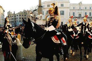 Un momento del Cambio della Guardia, in occasione della Festa del Tricolore