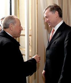 Il Presidente Ciampi con Horst Koehler, Presidente della Repubblica Federale di Germania a Villa Rosebery
