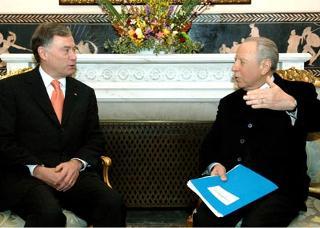 Il Presidente Ciampi con il Presidente della Repubblica Federale di Germania Horst Koehler durante i colloqui a Villa Rosebery
