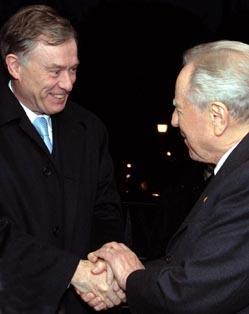 Il Presidente Ciampi accoglie Horst Koehler, Presidente della Repubblica Federale di Germania a Villa Rosebery